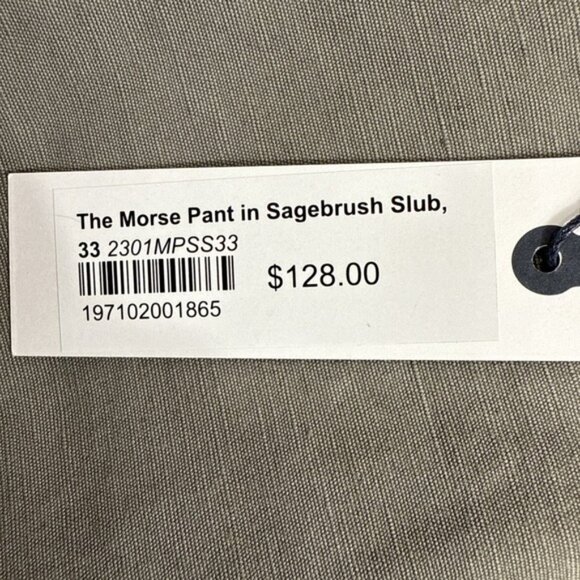 Taylor Stitch Morse Pant in SAGEBRUSH Size 33 x 32" Organic Cotton/ Linen NWT - Picture 8 of 11
